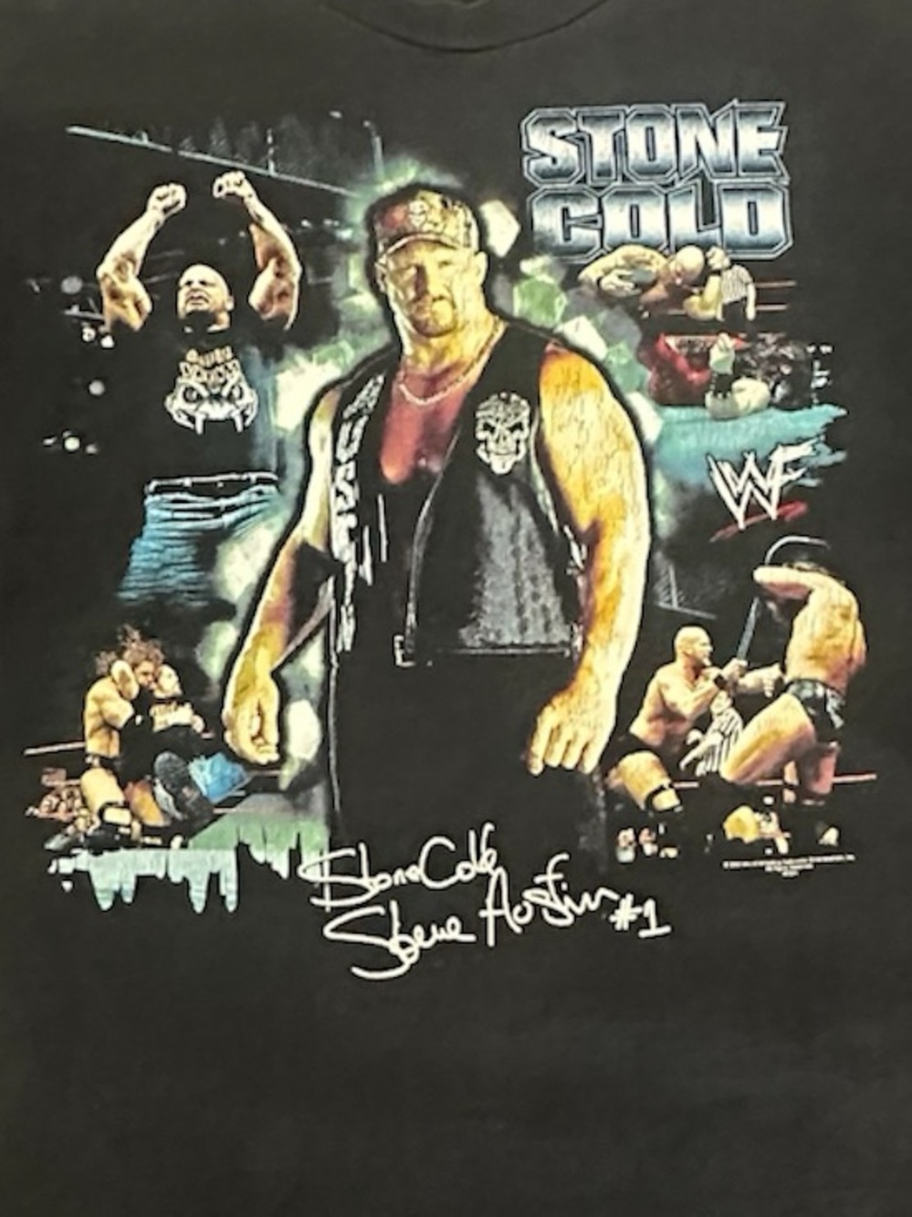 Stone Cold Steve Austin 2000 T-Shirt XL WWF WWE Back W/A Vengeance Wrestling